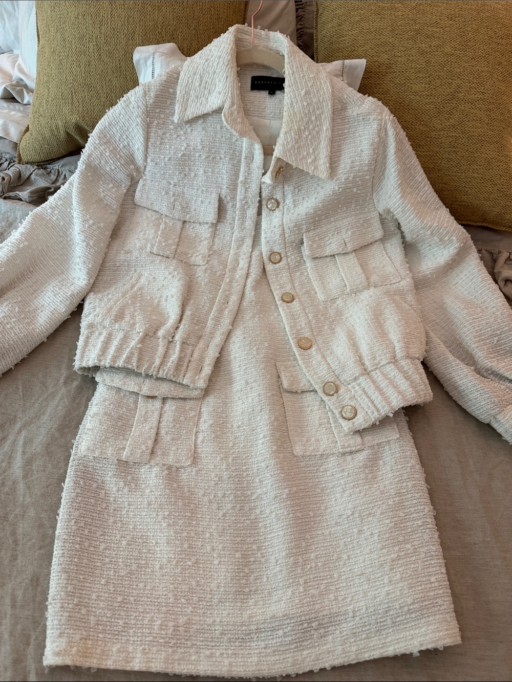 Endless Rose Cream Tweed Blazer and Skirt Set